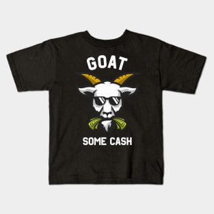 Goat Some Cash Funny Goat Billy Glasses With Money Kids T-Shirt